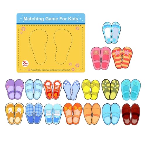 Wlikmjg Lern- und Bildungsspielzeug, Lernspielzeug für Vorschulkinder - Passendes Spiel, sicheres Bildungsspielzeug, Schuh-Matching - Konzentrationsspiel, passendes Spielzeug für Kinder, und Mädchen von Wlikmjg