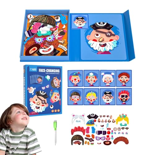 Wlikmjg Magnettafel-Puzzles,Magnetische Puzzles für Kinder,Magnetisches Puzzle-Brettspielzeug für Mädchen - Lustiges Puzzle-Spielzeug, magnetisches Puzzle-Spielzeug für Zuhause, Schule, Reisen von Wlikmjg