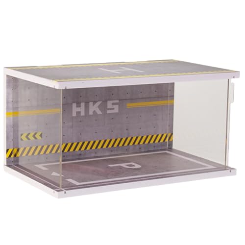 Wlikmjg Modell-Garage-Spielzeug, Modellauto-Garage-Display | 1:32 Automodell-Vitrine,Automodell-Vitrine, Parkhaus-Vitrine mit LED-Leuchten für den Schreibtisch von Wlikmjg