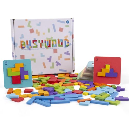 Wlikmjg Musterblöcke, Musterblöcke für das Klassenzimmer, Geometrische Formen für Kinder, Lustiges -Lernspielzeug für Kinder von 4 bis 8 Jahren, Puzzle-Set in Holzform von Wlikmjg