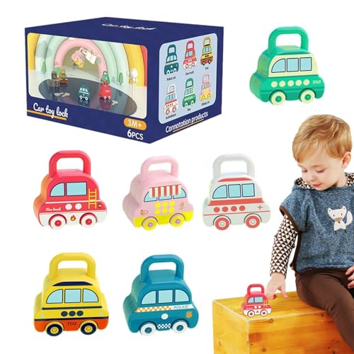 Wlikmjg Passende Schlösser- und Schlüsselspielzeug-, Schloss- und Key Car Toys | Autozahlen Lernschlösser und Schlüssel Spielzeug - Feinmotorikspiel, Vorschulaktivitäten, lustige Fahrzeuge für und von Wlikmjg