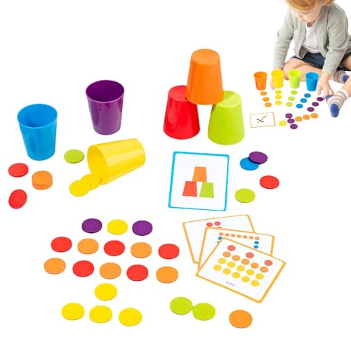 Wlikmjg Quick Stack Cups Set, Stapelbecher Kinderspielzeug,Frühe pädagogische Entwicklung - Frühpädagogisches, stapelbares -Nistbecher, klassisches Geschwindigkeitstrainingsspielzeug für Partys von Wlikmjg