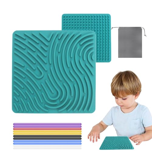 Wlikmjg Sensorisches Aktivitätsbrett,Silent Sensory Board Silikon-Spielzeug Zum Stressabbau,Silikon-Beruhigungsspielzeug,Sensorisches Brett Mit Tragbarer Reisetasche Und 11Saiten,für Kinder Ab 3 von Wlikmjg