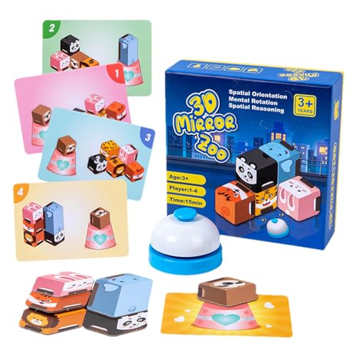 Wlikmjg Tierpuzzle,Tierpuzzle - Spiegelbild-Puzzle - Papierpuzzle für Kinder, pädagogisches -Spielzeug, lustiges -Spiegeltier-Puzzlespielzeug für Kinder über 3 Jahre von Wlikmjg