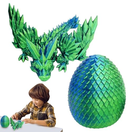 Wlikmjg Überraschungsei Regenbogen, Drachenei in Bedruckt – Crystal Dragon Toys Spielzeug, Geschenk, -Druck, bewegliche Gelenke lindern Stress, Gelenkdrache, Spielzeug zur Dekoration von Wlikmjg