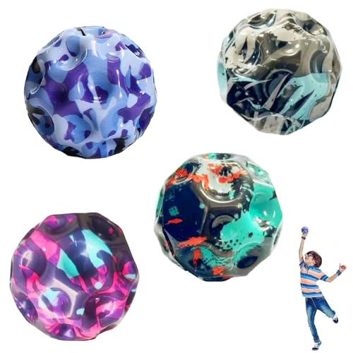 Wnddle Space Ball, 4 Stück Moon Ball, Super High Bouncing Bounciest Lightweight Foam Ball, Easy to Grip and Catcher Sport Training Ball, Bounce Ball Hohe Springender Gummiball. von Wnddle