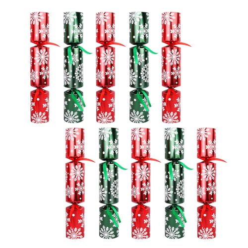 Wogueish 8 Pcs Weihnachten No-snap Party Tisch Favors, Weihnachten themed Holiday Supplies mit Party Hut, kleines Geschenk im Inneren für Kinder Erwachsene Weihnachten Geschenk von Wogueish