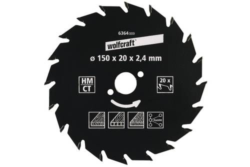 Wolfcraft 6372000 Hartmetall Kreissägeblatt 180 x 20mm Zähneanzahl: 22 1St. von Wolfcraft