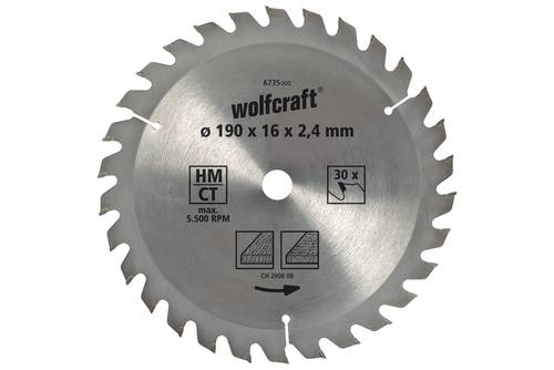 Wolfcraft 6733000 Hartmetall Kreissägeblatt 160 x 20mm Zähneanzahl: 20 1St. von Wolfcraft