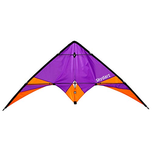 Wolkenstürmer® Skydart Lenkdrachen (lila) - Kite für Einsteiger und Fortgeschrittene – Flugfertig mit Polyesterleinen & Flugschlaufen - 175cm groß von Wolkenstürmer