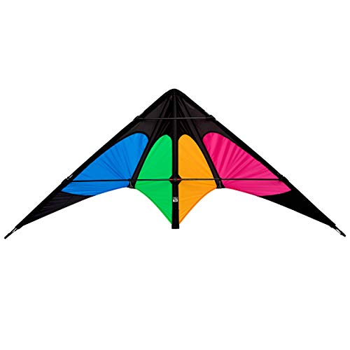 Wolkenstürmer® Sprinter Lenkdrachen - bunter Flugdrachen für Kinder & Erwachsene Einsteiger, 140x60cm Stuntkite inkl. Polyesterleinen + Handschlaufen von Wolkenstürmer