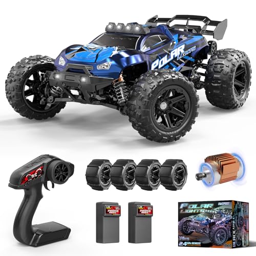 RC Autos 1:14 All-Terrain RC Auto für Erwachsene & Jungen, 4WD Offroad RC Truck mit hoher Geschwindigkeit 40+ km/h, 4X4 wasserdichtes ferngesteuertes Auto mit 2 wiederaufladbaren 1300-mAh-Akkus von Womaqu