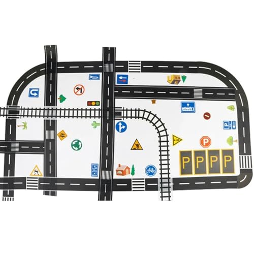 1 Set -Straßenband für Spielzeugautos & Züge, verschiedene Rennstreckenklebeband, Pädagogik -DIY -Auto -Track -Band, entwickeln Sie Kinder -Fantasie und Gedächtnis, Spiel und Lernen, Straßenband für von Womsclo