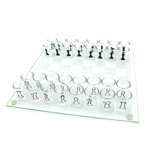 Glasschach -Set mit 32pcs Acrylbecher Schach- und Weinbecherspiel -Schuss -Glas -Schach -Set für Erwachsene, Glasschach -Set von Womsclo