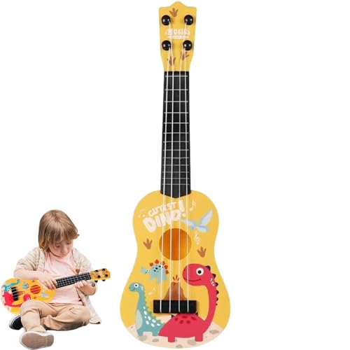 Kinder Ukulele Cartoon Style 16inch 4-Saiten-Kleinkind-Ukelele für anfänger einstellbare ergonomische frühe pädagogische Abs-Kinder-Gitarre, Geschenke für Kinder, Dinosauriermuster, Kinder Ukulele von Womsclo