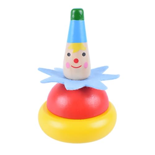 Womsclo 2 PCs Holz Clown Spinning Top Toy für Kinder farbige Spinning Tops Kinder, Clown Spinning Top von Womsclo