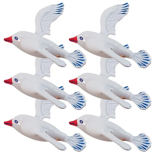 Womsclo Aufblasbares Tier 6pcs Jumbo Flying Bird Seagull Dekor Blasen Tiere Möwe Ornamente Luftballons Pool schwimmt zum Geburtstag Hochzeit Strandpool Party Vorräte, aufblasbares Tier von Womsclo