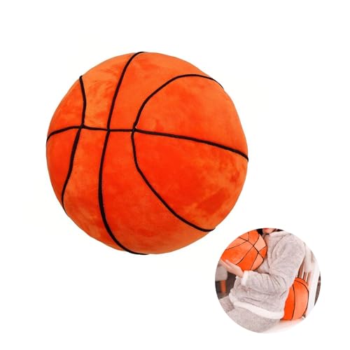 Womsclo Basketballplüsch, 11 Zoll Basketball Stofftrocks Kissen weiche Flauschige Sport -Wurfkissen gefülltes Sportball -Kissen Kissen Kissen für Jungen Schlafzimmer Dekor, Basketballkissen von Womsclo