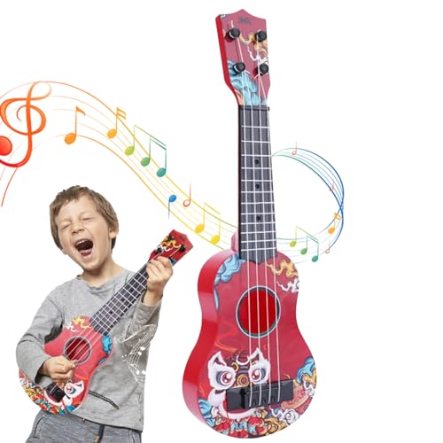 Womsclo Kinder Ukulele chinesischer Stil 17inch 4-saitige Kinder Ukelele für anfänger einstellbare ergonomische frühe Bildungskinder Musikspielzeug, Muster, Kinder Ukulele von Womsclo