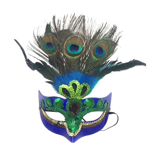 Womsclo Make -up -Masken -Prom -Maske Peacock Mask Party Maske Venezianische Maskerade -Maske für Frauenblau, Pfauenmaske von Womsclo