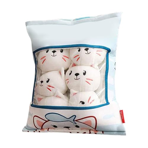 Womsclo Nettes Snack Kissen gefüllt Katzepuppen werfen Kissen abnehmbare Plüsch -Tierspielzeug für Teenager Kinder, Snacks Bag Pillow von Womsclo