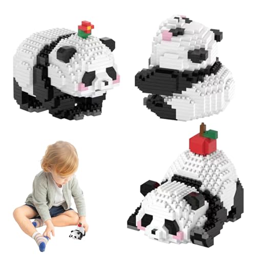 Womsclo Panda-Bausteine ​​1 Set niedliche praktische Tierbausteine ​​für Kinder Eltern-Kind-Entwicklung BPA-freies Panda-Spielzeug Geburtstagsgeschenk, Style1, Bausteine von Womsclo