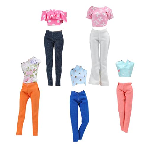 Womsclo Puppenkleidung Set Casual Wear Kleidung Outfits Set Puppenkleidung Ersatz für 29 cm Kinderpuppen 5Set, Puppentuch von Womsclo