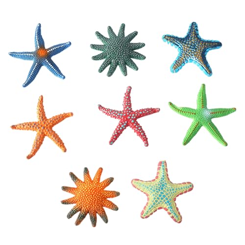 Womsclo Sea Animal Toys, 8PCS -Simulationssternfische, weiche Gummi -Tauchspielzeug, 7,1 x 7,9 Zoll für Aquariumdekoration von Womsclo