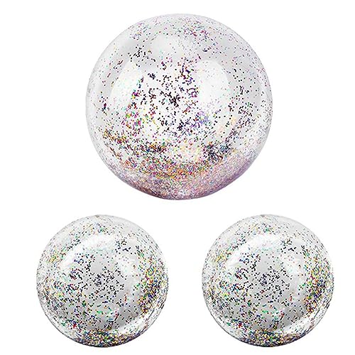 Womsclo Strandbällchen aufblasbare PVC Glitter Pool Ball Schwimmbar Schwimmkonfetti -Bälle 16 Zoll 24 Zoll 3pcs, Strandkugeln von Womsclo