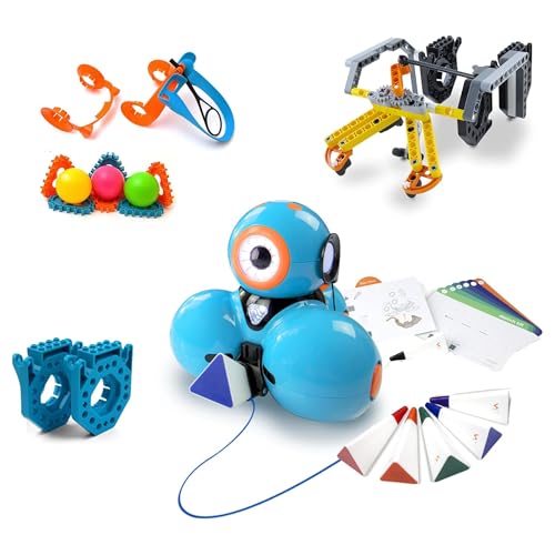 Wonder Workshop Dash Robot Wonder Pack – Coding Robot Educational Bundle for Kids 6+ – Free STEM Apps with Instructional Videos - Launcher toy, Sketch Kit drawing, Gripper Building von Wonder Workshop