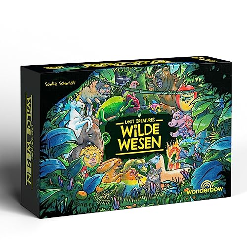 Wonderbow Wilde Wesen Kartenspiel • Lustiges Familienspiel voller Wortspiele perfekt für Erwachsene, Jugendliche und Kinder • 15 Minuten, ab 5 Jahren, 2-5 Spieler von Wonderbow