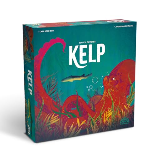 Wonderbow Kelp - Hai vs. Oktopus Brettspiel • EIN Spiel für 2 Personen • Asymmetrisches Strategiespiel • Für Erwachsene & Kinder ab 10 Jahren (Deutsch), 2 Spieler von Wonderbow