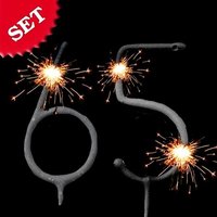 Wunderkerzen Set Zahl 65, Deko für 65. Geburtstag / Hochzeitstag von Wondercandle