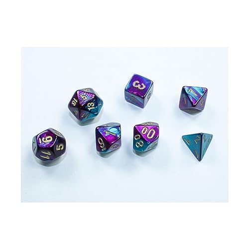 Gemini® Mini-Polyhedral Purple-Teal/gold 7-Die Set von Chessex