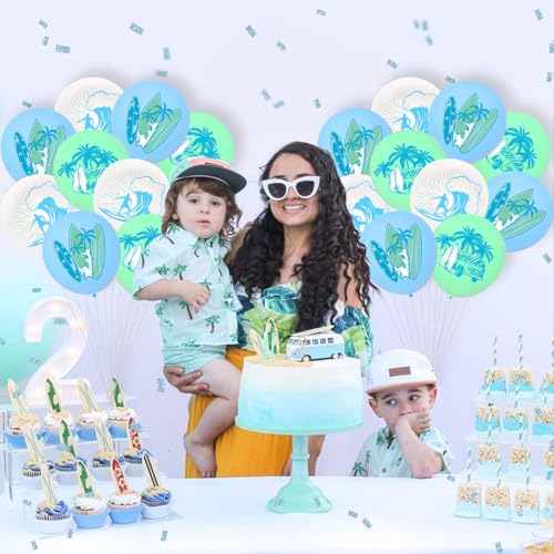 Wonmelody Surf Birthday Party Decorations Surf Balloon The Big One Birthday Party Decors Summer Hawaiian Beach Surfboard Surf Theme Sports Party Balloons for Surfing Baby Shower 1st Birthday Boy Girl von Wonmelody