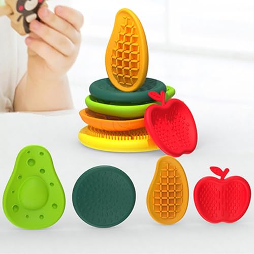 Fidget Toys Sensory Stone | 6er Pack Mehrfarbige Strukturierte Sorgensteine ​​zur Linderung Von Ängsten | Mehrfarbiges Fruchtform Emotionale Sensorik Spielzeug | Stressberuhigung Fidget Toys von Wonsfuleu