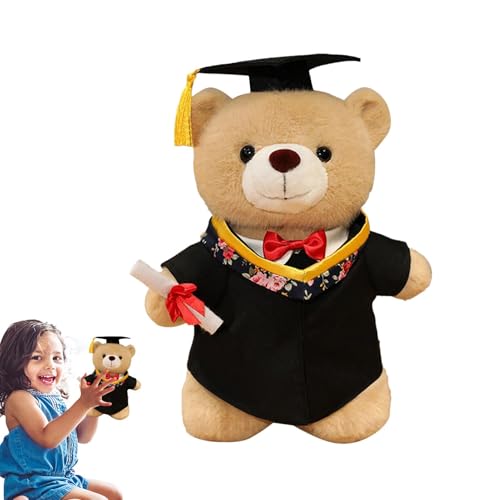 Wonsfuleu Abschlussbär ausgestopftes Spielzeug, Abschlussbär Stofftier, Grad Bear Stuffed Animal Soft Plush Toy, High School Throw Pillow süße Wohnkultur für Schlafzimmer & Kinder von Wonsfuleu