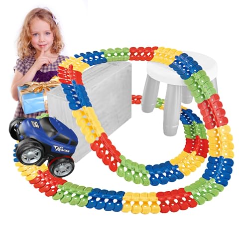 Wonsfuleu Autostrecken für Kinder,Rennstreckenspielzeug für Kinder | Veränderbares Auto-Track-Spielzeug für Kinder - Buntes Rennspielzeug, Flexible Rennstrecke zur Entwicklung von Fantasie und von Wonsfuleu