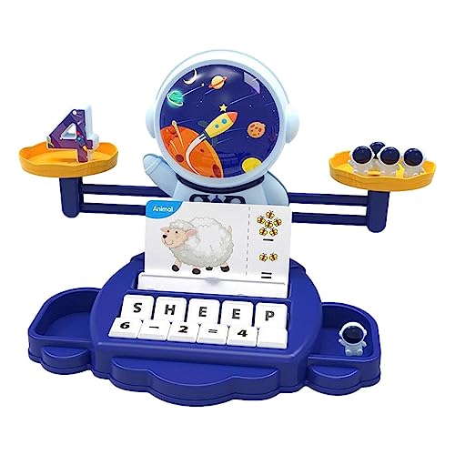 Wonsfuleu Balance Scale Toy, Astronaut Balance Counting Toys - Astronaut Math Learning Games | Spielzeug für Bildungszählungen, Vorschulzählungsaktivität für Zuhause, Schule, Kindergarten von Wonsfuleu