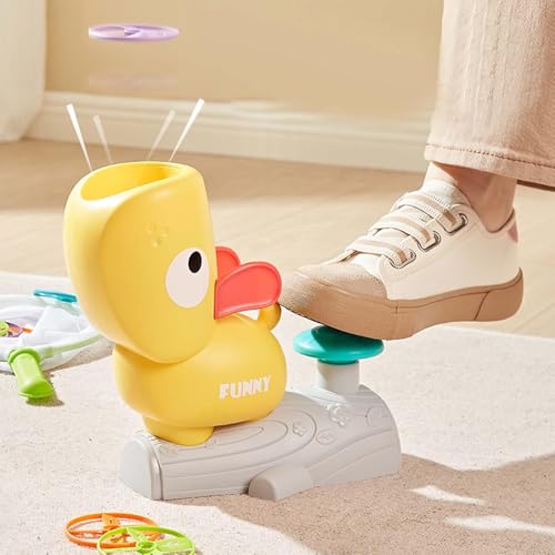 Wonsfuleu Flying Disc Launcher, Fliegende Untertasse Launcher Spielzeug, Fliegende Scheibe Spielzeug, Step-on Flying Saucer Launch Toy Set, Feet Hand Und Eye Coordination Toy von Wonsfuleu