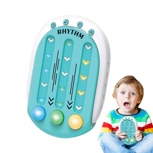 Wonsfuleu Rhythmus-Spiele für Kinder, Rhythmus-Spielekonsole,Push-Konsolenspiel - Interaktives Push-Konsolenspiel, tragbare Puzzlespielmaschine mit Musik und Licht für , Mädchen und Teenager von Wonsfuleu