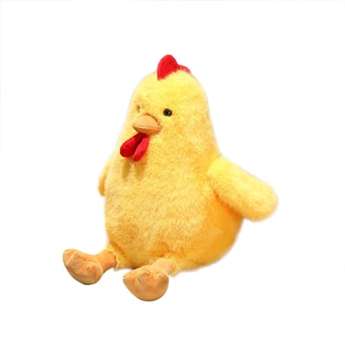 Wooauto Stofftier Huhn Plüschpuppe Riesenhahn Henne 30cm/45cm/55cm Kuscheltier Plüschtier Kawaii Kuscheltiere Hahn Kissen Süß Ausgestopft Plüsch Spielzeug Kuschelkissen Puppe für Kinder Baby,Gelb von Wooauto