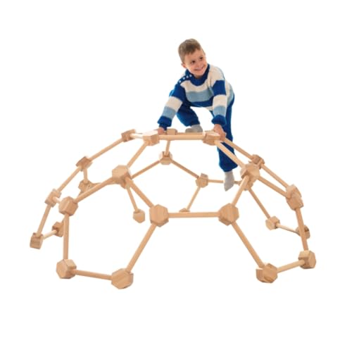 WoodandHearts Spinnen-Montessori-Spielhalle, handgefertigte Möbel für Kleinkinder, Kletterhalle, Massivholzspielzeug in verschiedenen Größen (Naturholz) (M) von Wood And Hearts