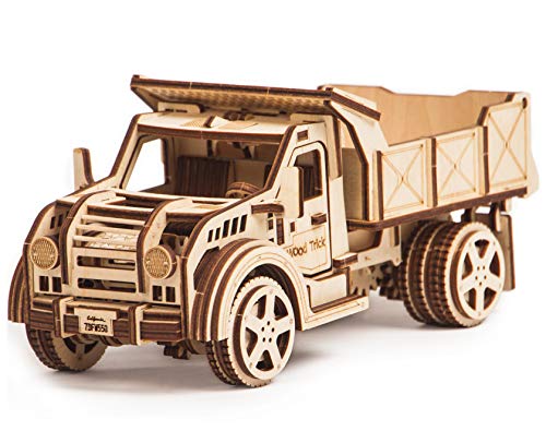 Wood Trick Amerikanischer LKW Modellbausatz mit funktional beweglichem Körper - 3D-Holzpuzzle-Auto für Erwachsene und Kinder zum Bauen von Wood Trick