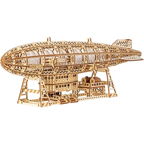 Wood Trick Leuchtende Zeppelin LED 3D Holzpuzzles für Erwachsene zum Bauen - Bewegliche Propeller & Schwanz - Inklusive Wandhalterung & Ständer - Engineering DIY Projekt Mechanische 3D Puzzle Wood Trick Leuchtende Zeppelin LED 3D Holzpuzzles für Erwachsene zum Bauen - Bewegliche Propeller & Schwanz - Inklusive Wandhalterung & Ständer - Engineering DIY Projekt Mechanische 3D Puzzle von Wood Trick