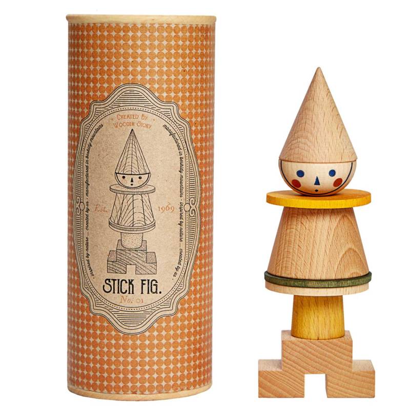 Wooden Story - Steckfigur No.01 gelb von Wooden Story