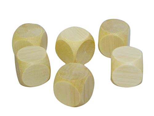 5X Holzwürfel Würfel Würfel Blank Unlackiertes Holz Sechsseitig 60 mm 6 cm von Wooden World