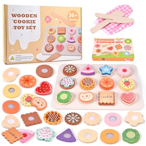 Wooderma Kinderküche Spielküche Zubehör aus Holz, Küchenspielzeug für Kinder, Küchenzubehör Plätzchen Cookie Set, Lebensmittel Holz mit Klett-Verbindung, Lernspielzeug Rollenspiele Geschenk Wooderma Kinderküche Spielküche Zubehör aus Holz, Küchenspielzeug für Kinder, Küchenzubehör Plätzchen Cookie Set, Lebensmittel Holz mit Klett-Verbindung, Lernspielzeug Rollenspiele Geschenk von Wooderma