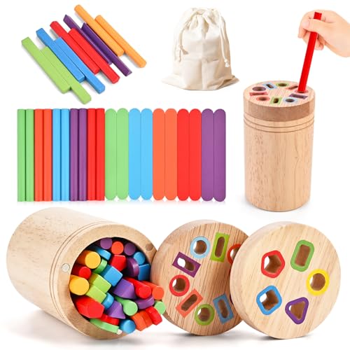 Wooderma Montessori Spielzeug ab 1 2 3 Jahr, Farbe Sortierspiel, Holzspielzeug Kinder, Kinderspielzeug zum Farben Lernen,Lernspielzeug & Motorikspielzeug, Steckspiel ab 1 Jahr, Geschenk Mädchen Jungen Wooderma Montessori Spielzeug ab 1 2 3 Jahr, Farbe Sortierspiel, Holzspielzeug Kinder, Kinderspielzeug zum Farben Lernen,Lernspielzeug & Motorikspielzeug, Steckspiel ab 1 Jahr, Geschenk Mädchen Jungen von Wooderma