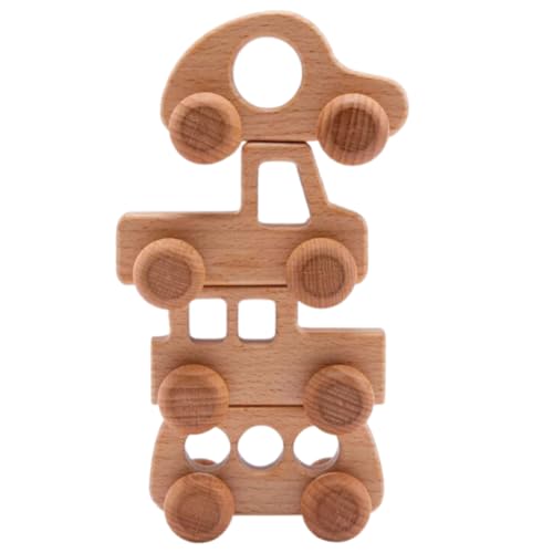 Woodily Wooden Toys - Holzspielzeug Holzautos für Kinder Junge Mädchen ab 0 Monate, Nachhaltig, Montessori Spielzeug Holz Auto Babyspielzeug Geburt Motorikspielzeug Kauspielzeug Geburtstagsgeschenk von Woodily